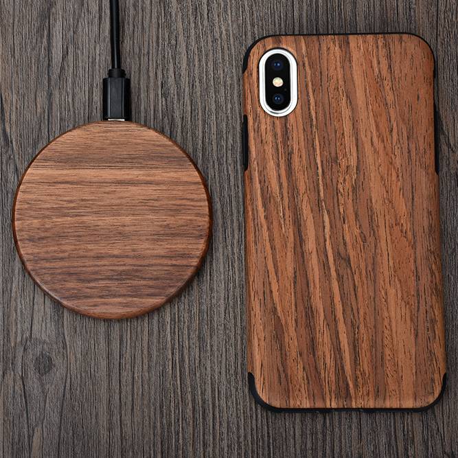 7.5W Wooden Style Wireless Charging Pad for iPhone and Samsung