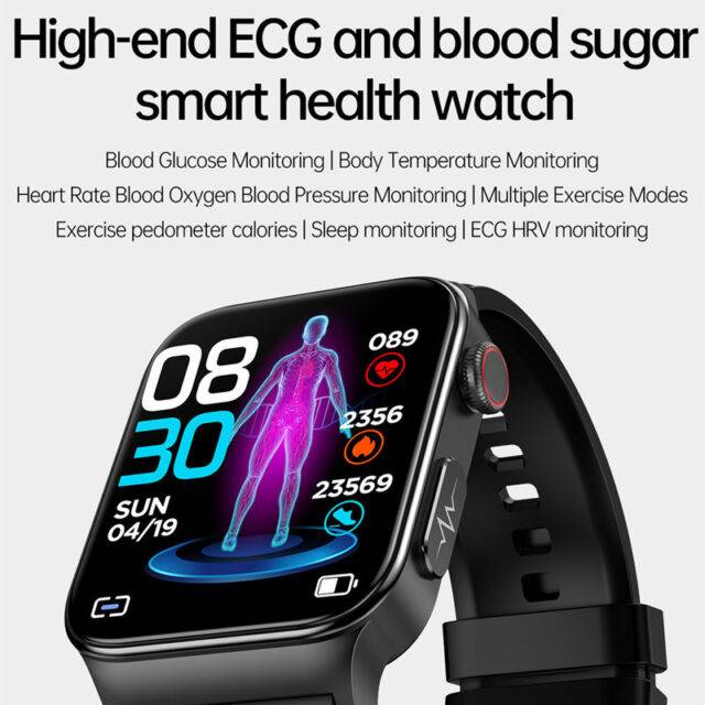 Smart Watch With Blood Glucose Monitor And Electrocardiogram